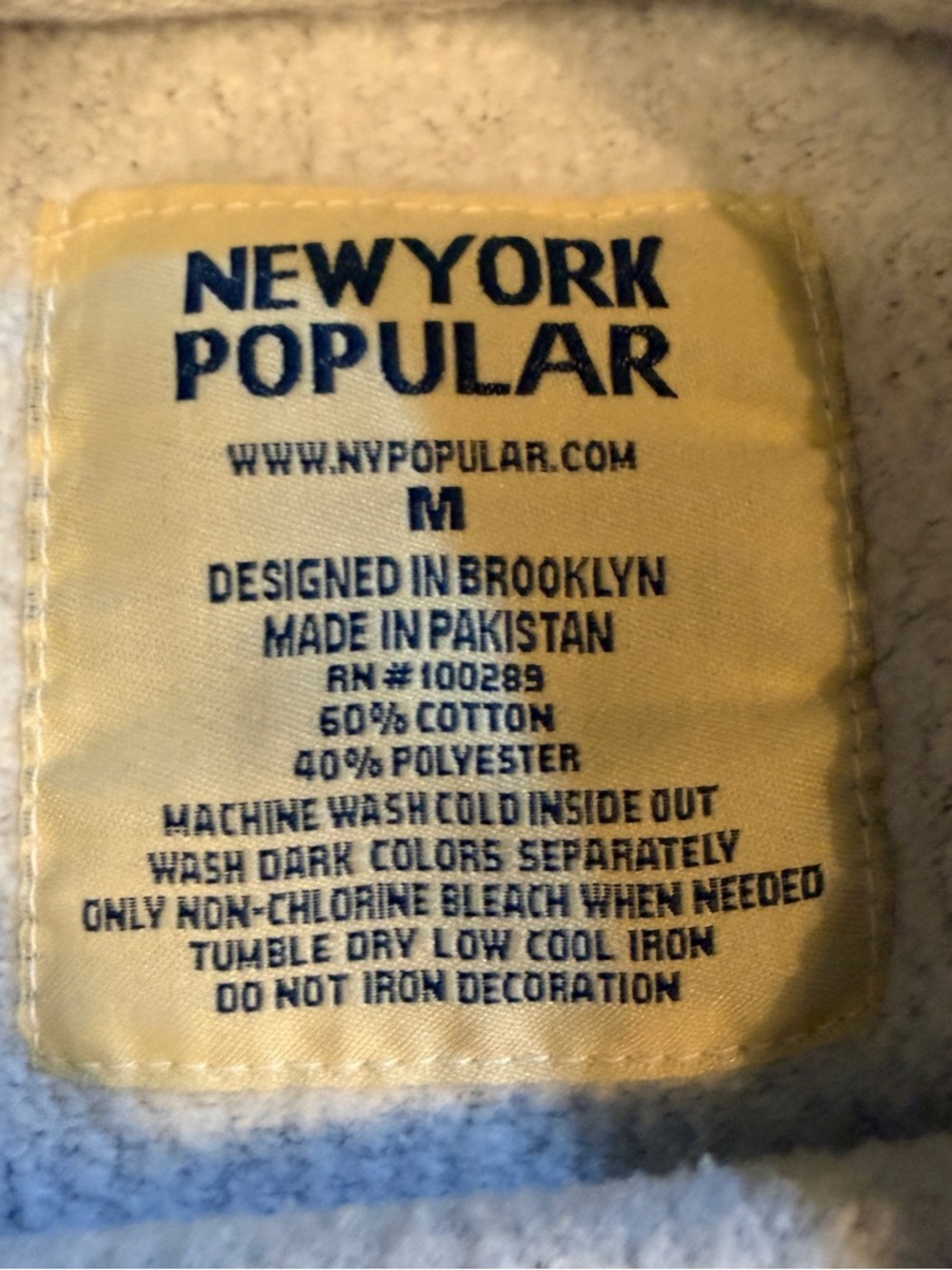 Cream New York Crewneck Sweatshirt with Black Lettering - Picture 2 of 4